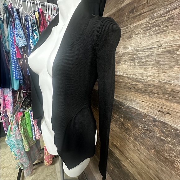 White House Black Market Elegant Black Open Cardigan - Picture 3 of 9